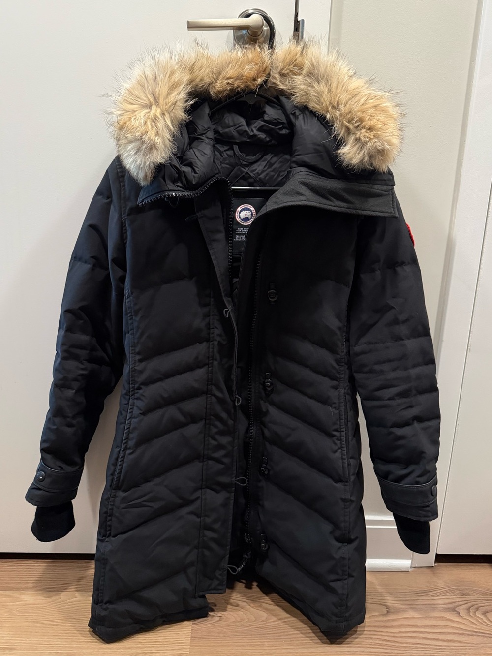 Canada Goose Lorette Parka in Black with Fur-Trim Hood